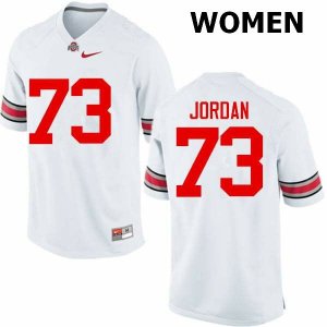 Women's Ohio State Buckeyes #73 Michael Jordan White Nike NCAA College Football Jersey Stability YGE5844KX